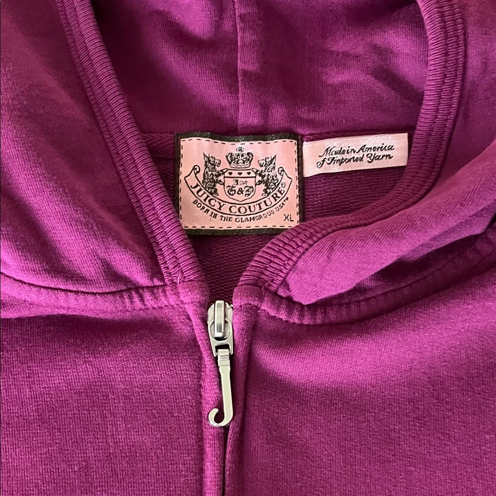 Juicy Couture Berry Hoodie with Metallic Gold Crest Back - Picture 3 of 4